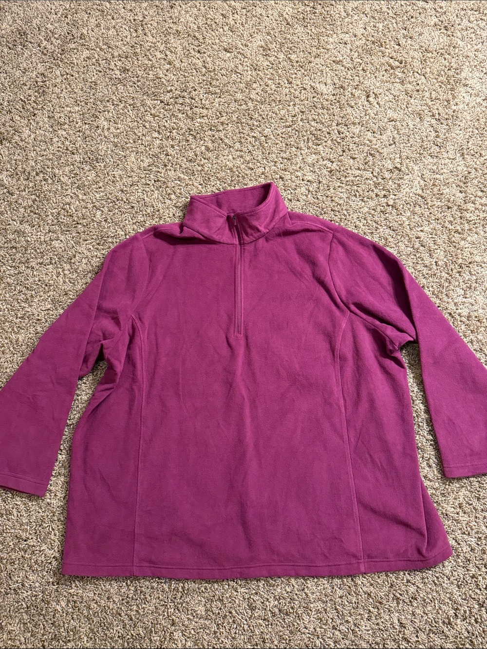 Lands' End Women's Magenta Quarter-Zip Fleece Pullover